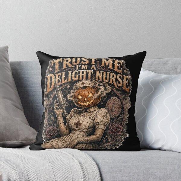 Item preview, Delight Nurse Pumpkin Head Vintage Horror Halloween Soft Grunge designed and sold by Yellowriversss.