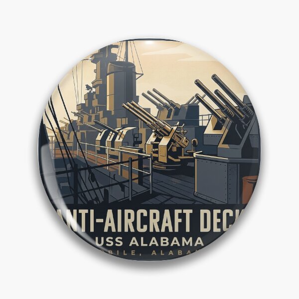 Item preview, USS Alabama Anti-Aircraft Deck Guns Vintage Badge Sticker designed and sold by DetourDgn.
