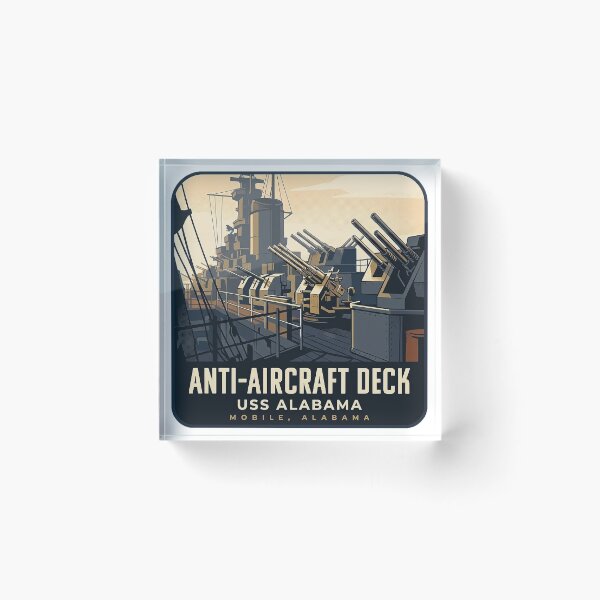 Item preview, USS Alabama Anti-Aircraft Deck Guns Vintage Badge Sticker designed and sold by DetourDgn.