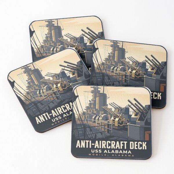 Item preview, USS Alabama Anti-Aircraft Deck Guns Vintage Badge Sticker designed and sold by DetourDgn.