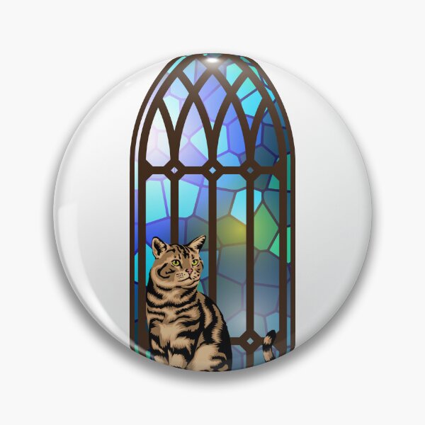 Item preview, Tabby cat stained glass designed and sold by Strangestory.