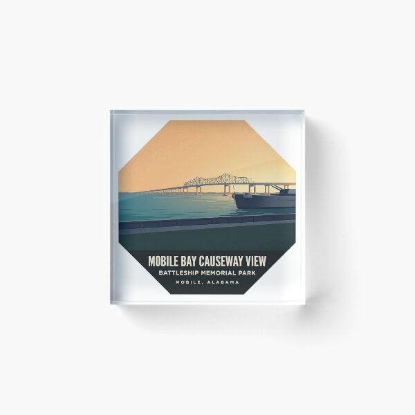 Item preview, Mobile Bay Causeway View Battleship Park Sticker designed and sold by DetourDgn.