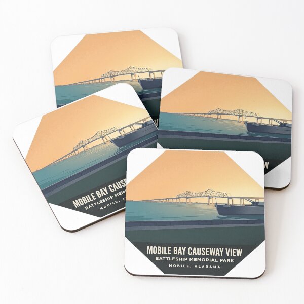 Item preview, Mobile Bay Causeway View Battleship Park Sticker designed and sold by DetourDgn.