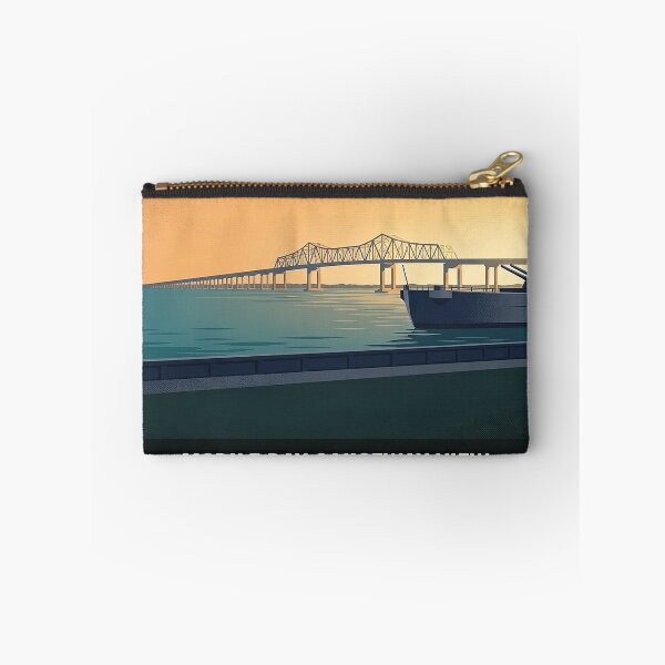 Item preview, Mobile Bay Causeway View Battleship Park Sticker designed and sold by DetourDgn.