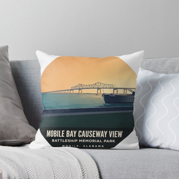 Item preview, Mobile Bay Causeway View Battleship Park Sticker designed and sold by DetourDgn.