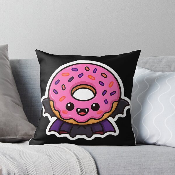 Item preview, Cute Chibi Vampire Donut Kawaii Halloween Dessert Character designed and sold by SmartyWonders.