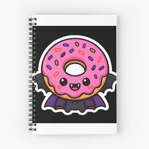 Item preview, Cute Chibi Vampire Donut Kawaii Halloween Dessert Character designed and sold by SmartyWonders.
