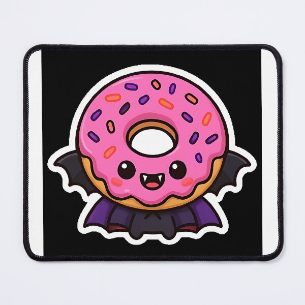 Item preview, Cute Chibi Vampire Donut Kawaii Halloween Dessert Character designed and sold by SmartyWonders.
