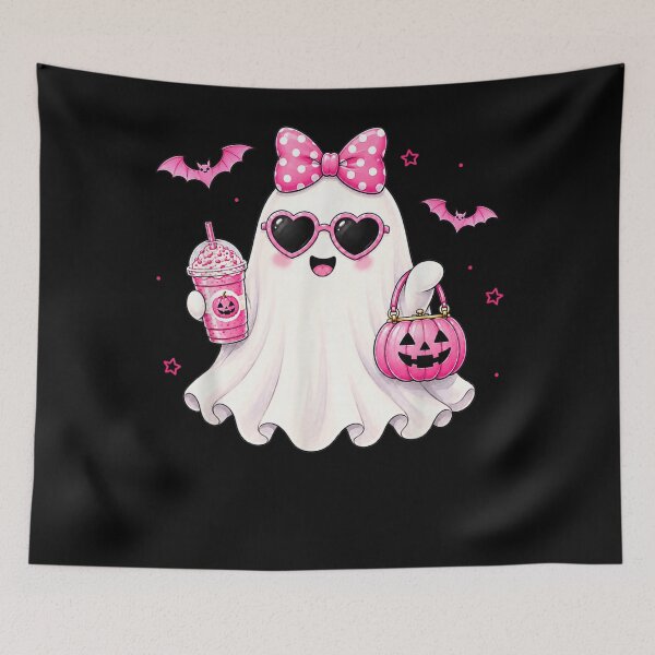 Item preview, Cute Pink Ghost Coffee Halloween Costume Girls Teens Women designed and sold by TaraxDoolittle.