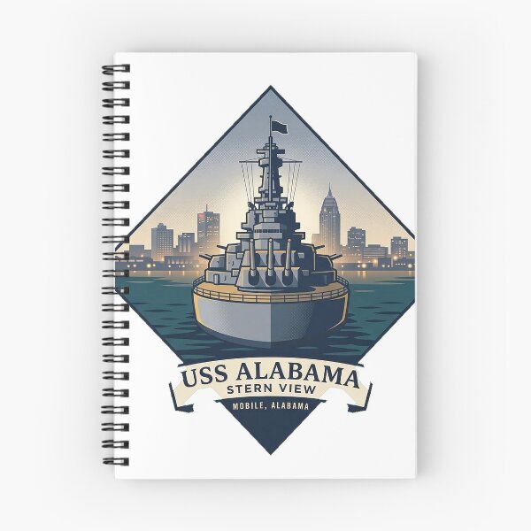 Item preview, USS Alabama Stern View Mobile Skyline Crest Sticker designed and sold by DetourDgn.