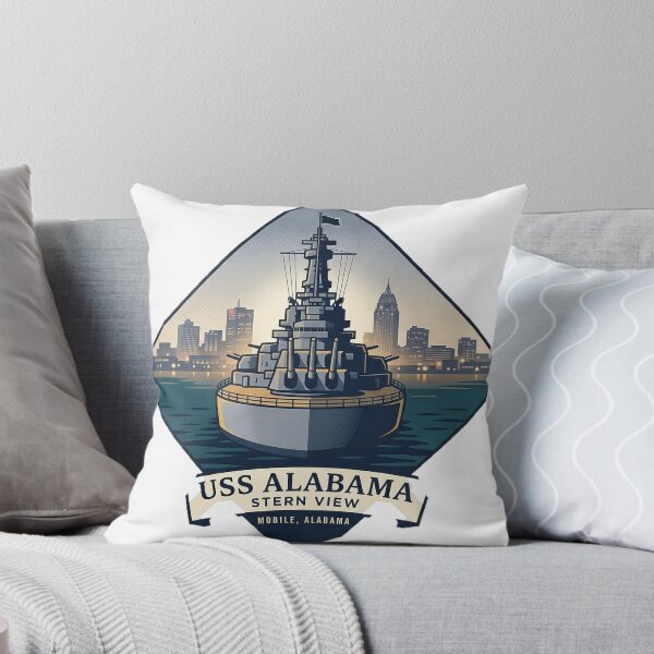 Item preview, USS Alabama Stern View Mobile Skyline Crest Sticker designed and sold by DetourDgn.