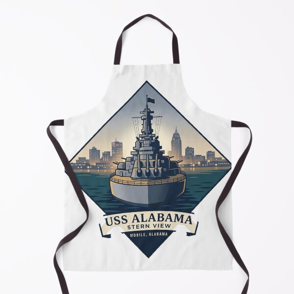 Item preview, USS Alabama Stern View Mobile Skyline Crest Sticker designed and sold by DetourDgn.