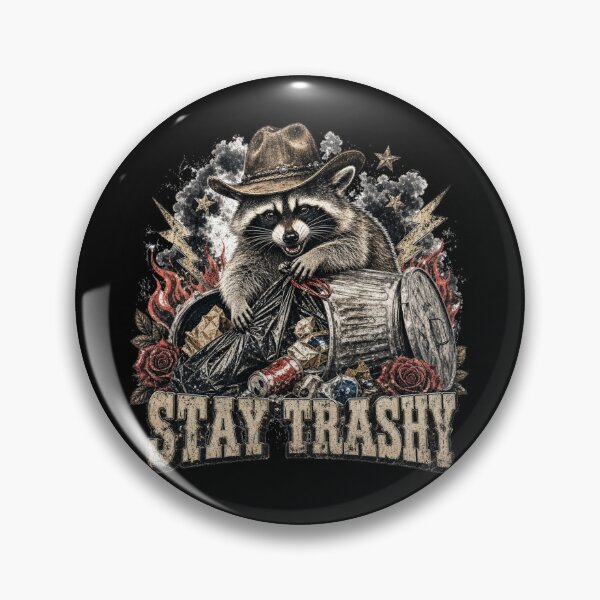Item preview, Stay Trashy Cowboy Raccoon Western Soft Grunge designed and sold by Yellowriversss.
