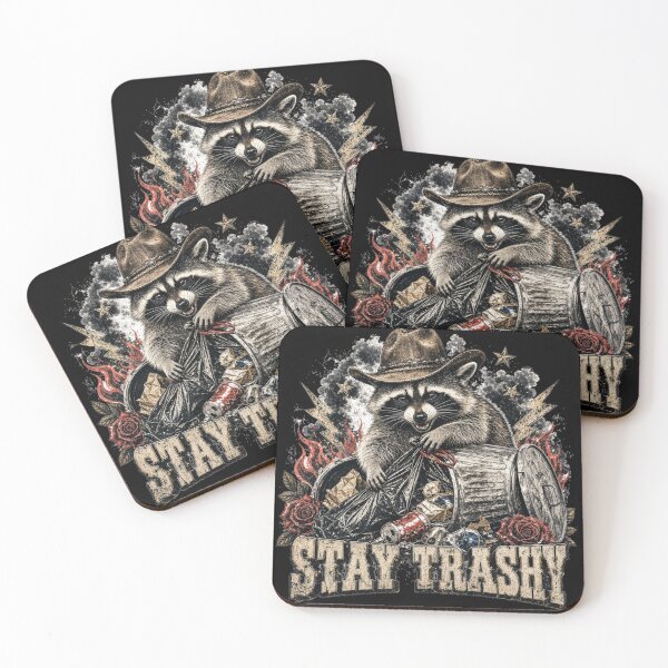 Item preview, Stay Trashy Cowboy Raccoon Western Soft Grunge designed and sold by Yellowriversss.
