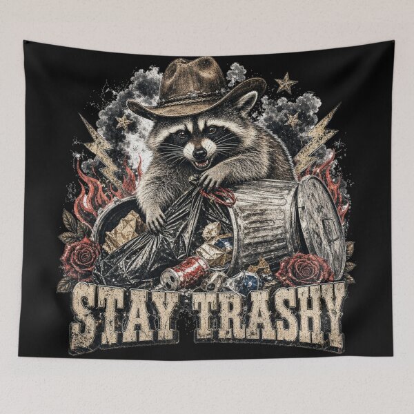 Item preview, Stay Trashy Cowboy Raccoon Western Soft Grunge designed and sold by Yellowriversss.
