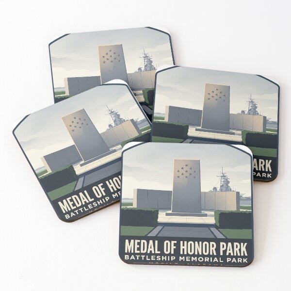 Item preview, Medal of Honor Park Memorial Battleship Park Sticker designed and sold by DetourDgn.