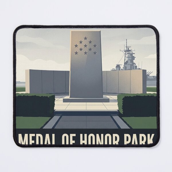 Item preview, Medal of Honor Park Memorial Battleship Park Sticker designed and sold by DetourDgn.