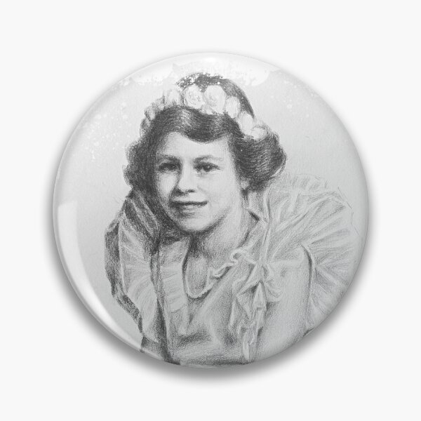 Item preview, Young Queen Elizabeth II – Charcoal and Pencil Portrait designed and sold by GoldsteinART.