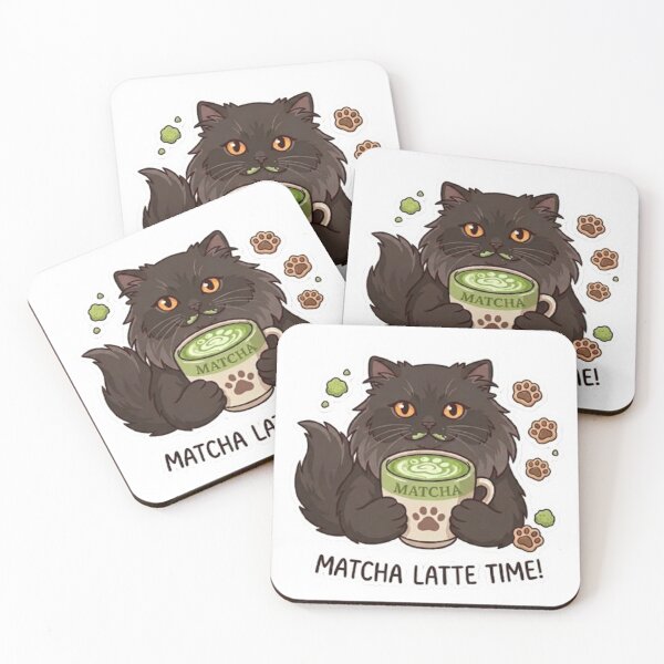 Item preview, Cute Black Cat Matcha Latte | Cute Matcha Lover Gift designed and sold by PetalsPaws.