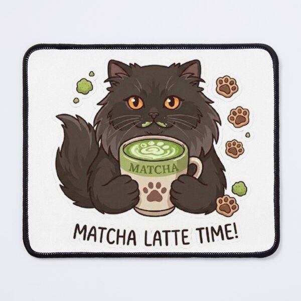 Item preview, Cute Black Cat Matcha Latte | Cute Matcha Lover Gift designed and sold by PetalsPaws.