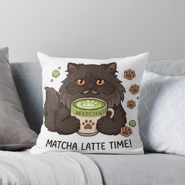 Item preview, Cute Black Cat Matcha Latte | Cute Matcha Lover Gift designed and sold by PetalsPaws.