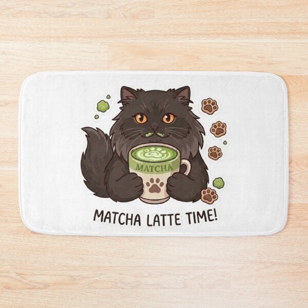 Item preview, Cute Black Cat Matcha Latte | Cute Matcha Lover Gift designed and sold by PetalsPaws.