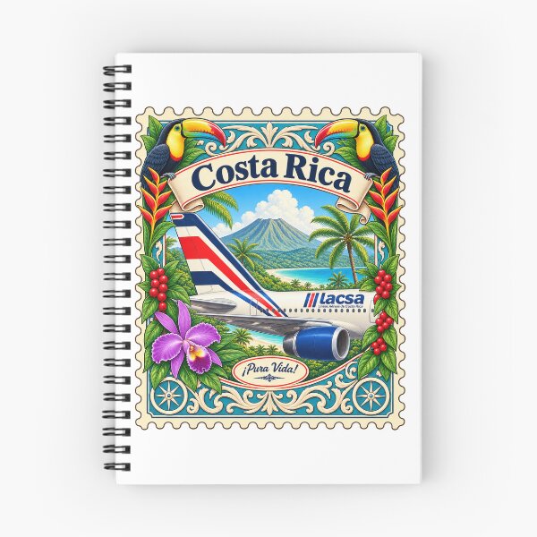 Item preview, LACSA Costa Rica – Vintage Airline Travel Stamp designed and sold by OuterFuselage.