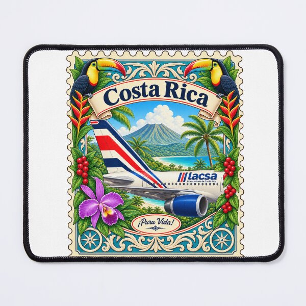 Item preview, LACSA Costa Rica – Vintage Airline Travel Stamp designed and sold by OuterFuselage.