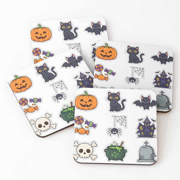 Item preview, Cute Halloween Vector Sticker Collection Set with White Outline Isolated designed and sold by YasminTaha.