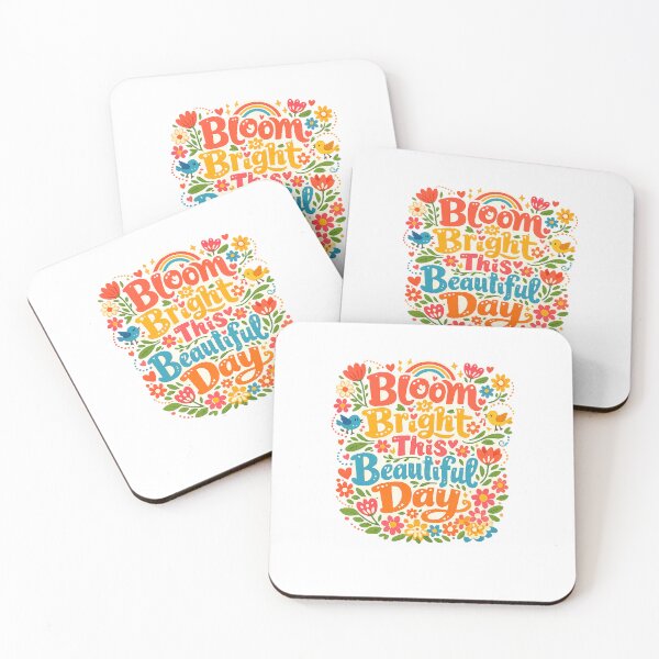 Item preview, Bloom Bright This Beautiful Day Colorful Floral Positive Quote Art Design designed and sold by inkoutninja.