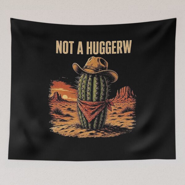 Item preview, Not A Hugger Sarcastic Cowboy Cactus designed and sold by TheEndDesign.