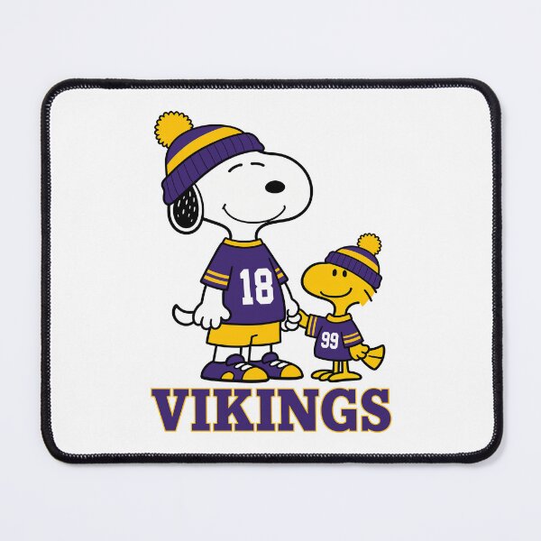 Item preview, Snoopy & Woodstock Minnesota Vikings Football Retro F220 designed and sold by GLUVY-THEME.