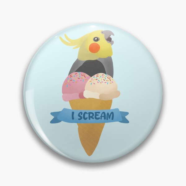 Item preview, I Scream Cockatiel Ice Cream illustration designed and sold by FandomizedRose.