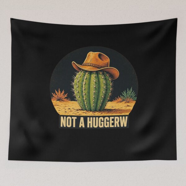 Item preview, Not A Hugger Sarcastic Cowboy Cactus designed and sold by TheEndDesign.
