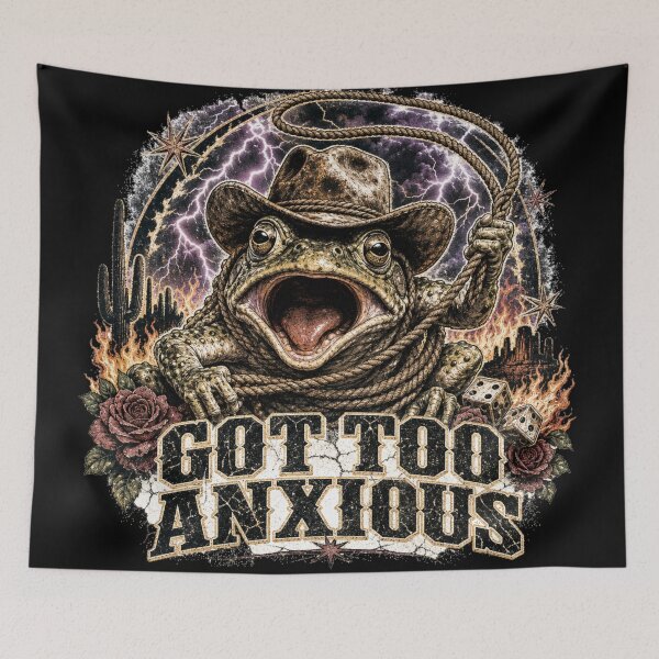 Item preview, Got Too Anxious Cowboy Toad Western Grunge designed and sold by Yellowriversss.