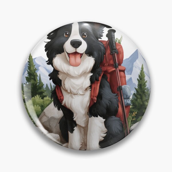 Item preview, Border Collie Hiking Dog Mountain Adventure Design designed and sold by NicolasGlowArt.