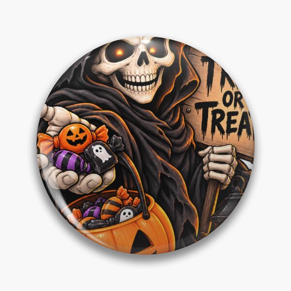 Item preview, Halloween Grim Reaper Sticker – Trick or Treat Spooky Skeleton designed and sold by zezoro321.