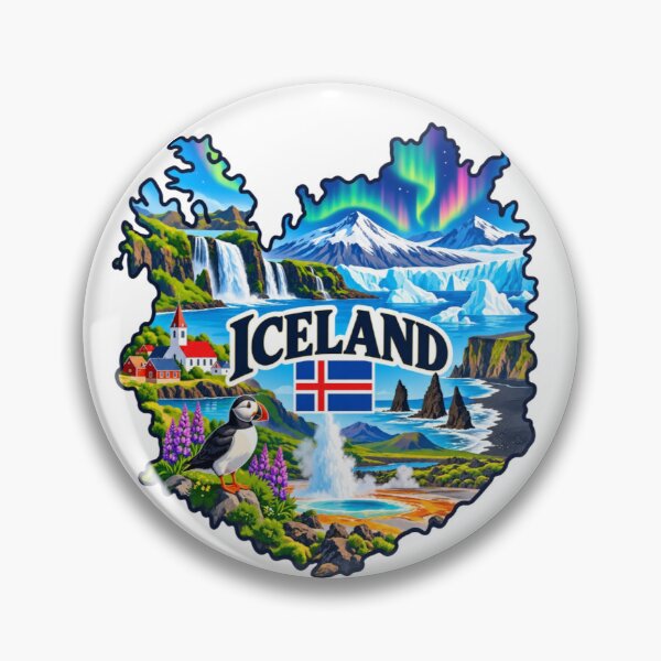 Item preview, Iceland Country Map designed and sold by Myra365Art.