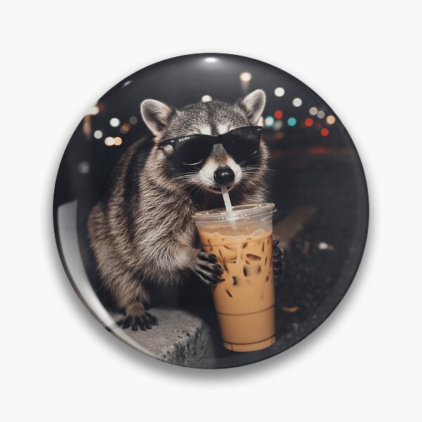 Item preview, Funny Meme Raccoon Sunglasses Drinking Iced Coffee Lover T-Shirt designed and sold by Alan Cruz.