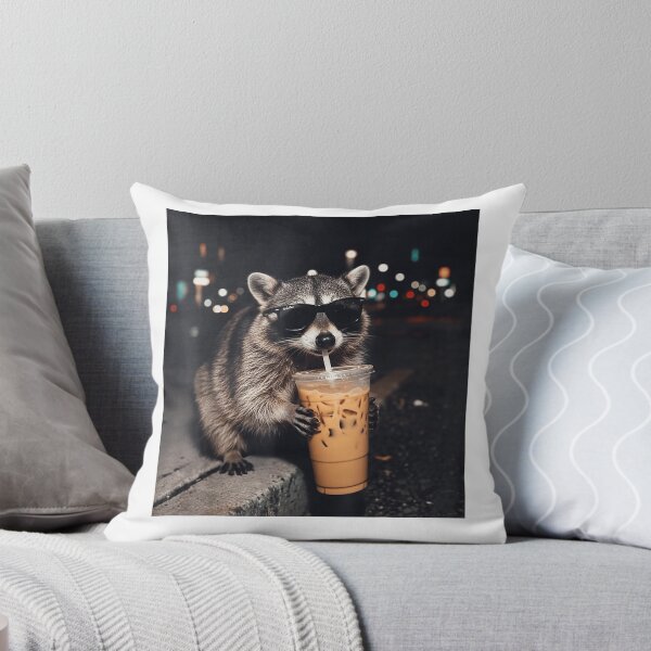 Item preview, Funny Meme Raccoon Sunglasses Drinking Iced Coffee Lover T-Shirt designed and sold by Alan Cruz.