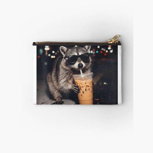 Item preview, Funny Meme Raccoon Sunglasses Drinking Iced Coffee Lover T-Shirt designed and sold by Alan Cruz.