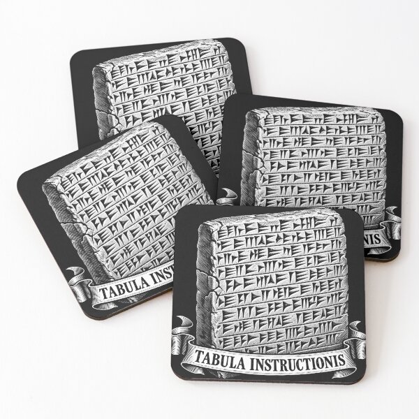 Item preview, Tabula Instructionis Cuneiform Tablet Alien Instructions Art designed and sold by InkwellOddity.