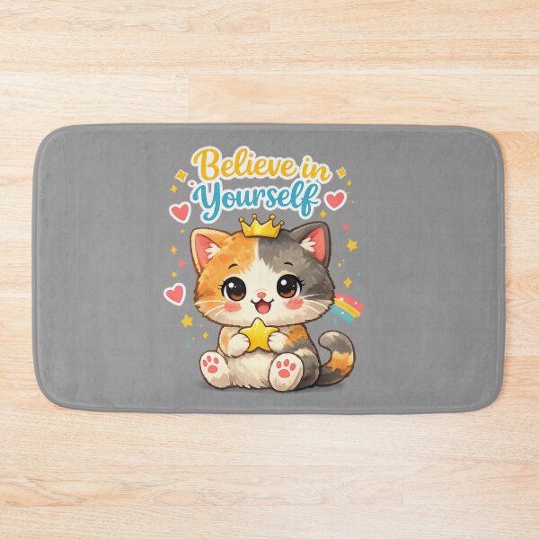 Item preview, Believe in Yourself – Cute Cat Motivational designed and sold by Dew Drop Designs.