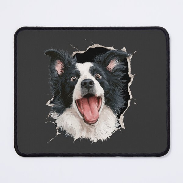 Item preview, Excited Border Collie Dog Bursting Through Design designed and sold by NicolasGlowArt.