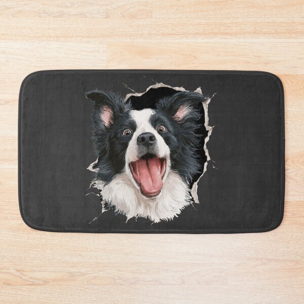 Item preview, Excited Border Collie Dog Bursting Through Design designed and sold by NicolasGlowArt.