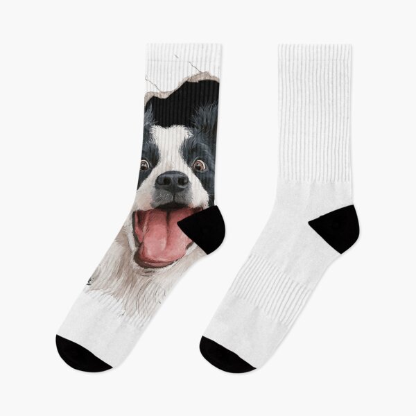 Item preview, Excited Border Collie Dog Bursting Through Design designed and sold by NicolasGlowArt.