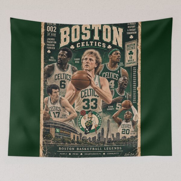 Item preview, Boston Basketball Legends – Vintage Collector Card 002  designed and sold by LuluLeb.