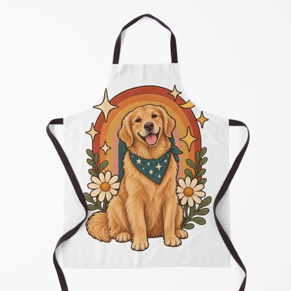 Item preview, Retro Celestial Golden Retriever with Daisies designed and sold by Pixel & Ponder.