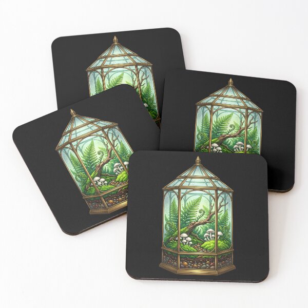 Item preview, Vintage Glass Terrarium Fern Botanical Illustration designed and sold by Fun2Fentastic.