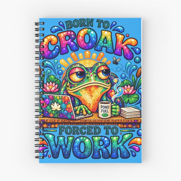 Item preview, Born to Croak Forced to Work – Funny Tired Office Frog Meme, Colorful Work Humor designed and sold by From Cyryl with Love.